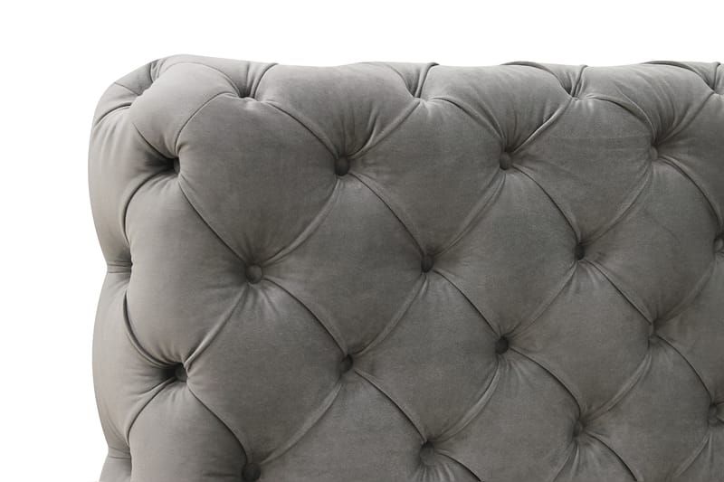 Chesterfield Komplett Sengpakke Sengeramme med Madrass 160x200 cm - Grå - Møbler - Senger - Komplett sengepakke