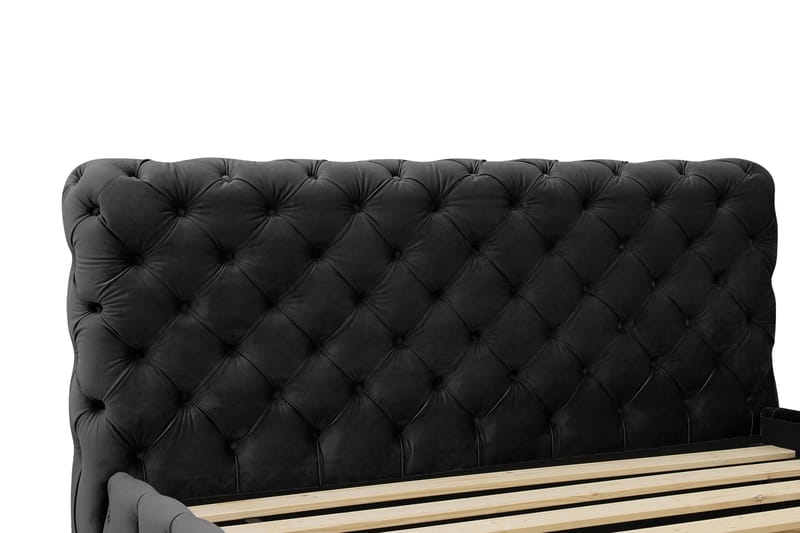 Chesterfield Komplett Sengpakke Sengeramme med Madrass 160x200 cm - Svart - Møbler - Senger - Komplett sengepakke