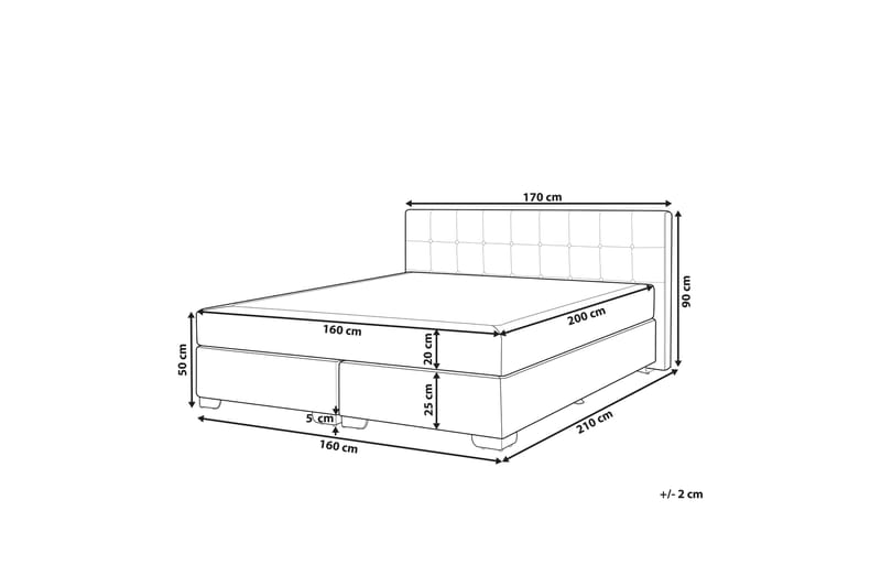 Denae Kontinentalseng 160x200 cm - Svart/Sølv - Møbler - Senger - Kontinentalsenger