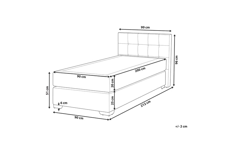 Denae Kontinentalseng 90x200 cm - Grå/Sølv - Møbler - Senger - Kontinentalsenger