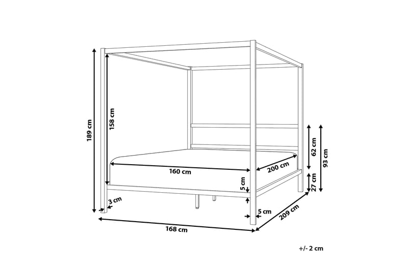 Denaya Himmelsseng 160x200 cm - Hvit - Møbler - Senger - Himmelseng