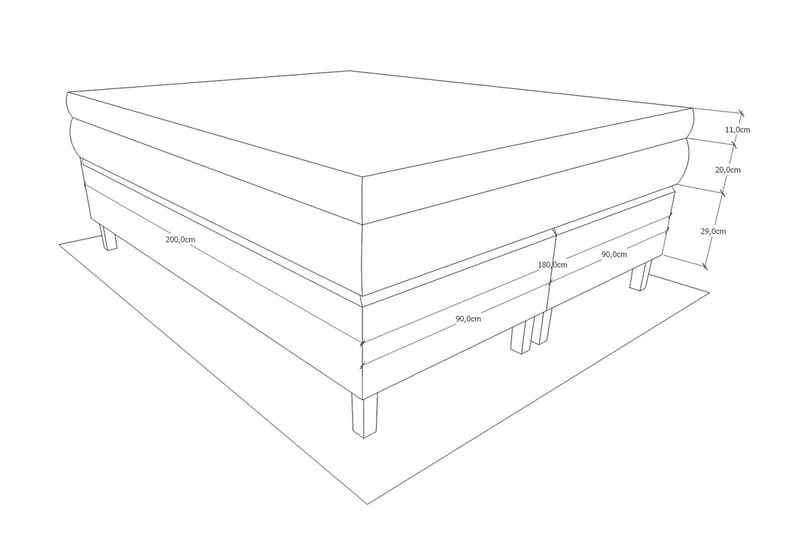 Grand Kontinentalseng 180x200 Sengepakke Svart - Møbler - Senger - Komplett sengepakke