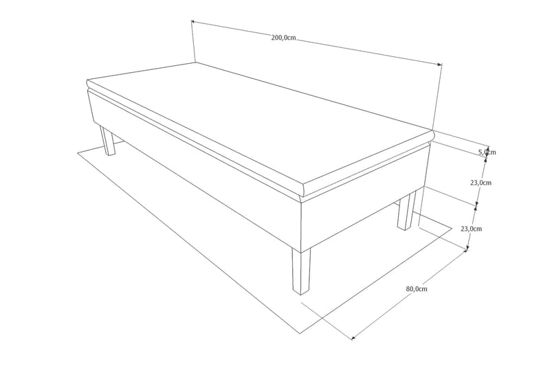 Prime Rammeseng 80x200 Ancona - Grå - Møbler - Senger - Enkeltsenger