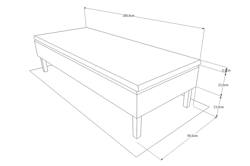 Prime Rammeseng 90x200 Ancona - Grå - Møbler - Senger - Enkeltsenger