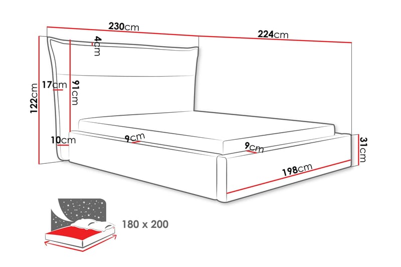 Gare Sengeramme 180x200 cm - Beige - Møbler - Senger - Sengeramme & sengestamme