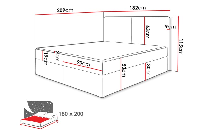 Garris Sengpakke Kontinentalseng 120x200 cm - Blå - Møbler - Senger - Komplett sengepakke