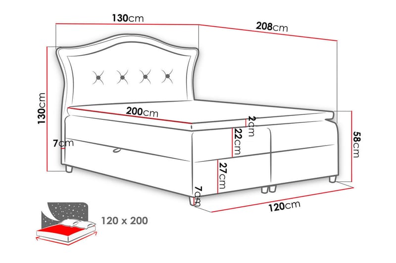 Hestra Sengpakke Kontinentalseng 120x200 cm - Grønn - Møbler - Senger - Komplett sengepakke