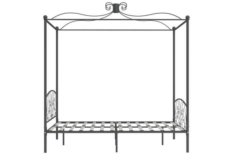 Himmelsengeramme grå metall 120x200 cm - Møbler - Senger - Himmelseng