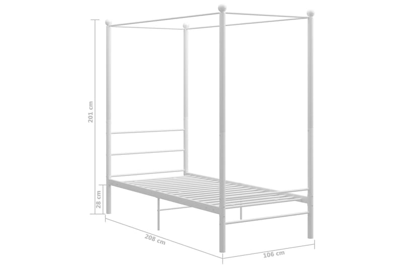 Himmelsengeramme hvit metall 100x200 cm - Hvit - Møbler - Senger - Himmelseng