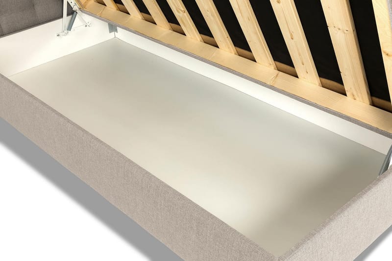 Montana Seng med Oppbevaring 120x200 cm - Beige - Møbler - Senger - Komplett sengepakke