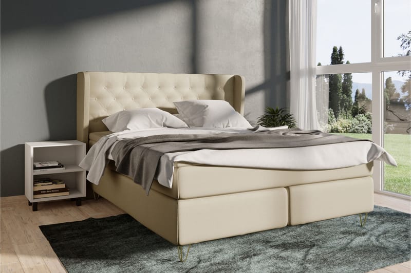 Select No 4 Komplett Sengepakke 120x200 Fast - Beige/Gullben - Møbler - Senger - Komplett sengepakke