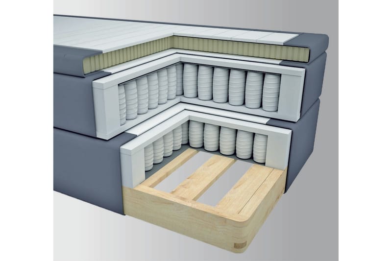 Select No 4 Komplett Sengepakke 120x200 Fast - Lysegrå/Gullben - Møbler - Senger - Komplett sengepakke