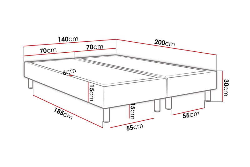 Adeliza kontinentalseng 140x200 cm - Hvit - Møbler - Senger - Kontinentalsenger