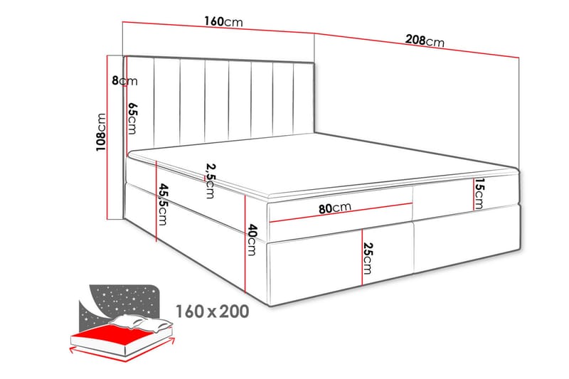 Esher Kontinentalseng 160x200 cm Medium - Fløyel/Beige - Møbler - Senger - Kontinentalsenger