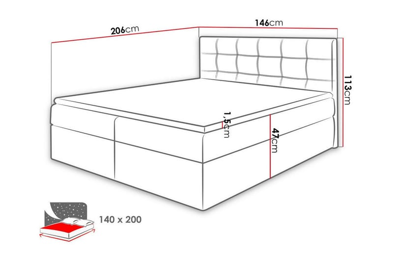 Kintore Kontinentalseng 140x200 cm - Beige - Møbler - Senger - Kontinentalsenger