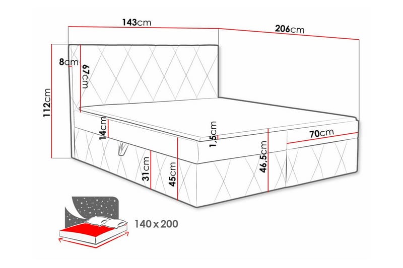 Kintore Kontinentalseng 140x200 cm - Grøn - Møbler - Senger - Kontinentalsenger