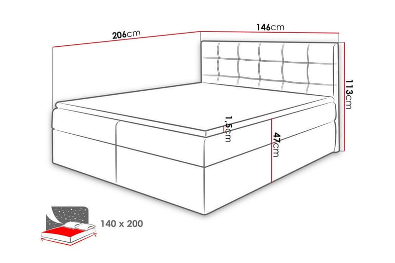 Kintore Kontinentalseng 140x200 cm - Mørkegrønn - Møbler - Senger - Kontinentalsenger