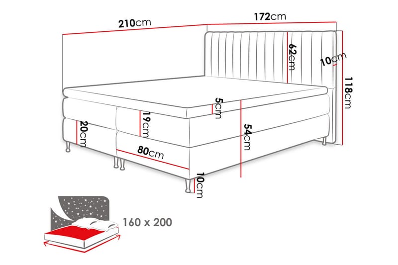 Kontinentalseng 118x210 cm - Møbler - Senger - Kontinentalsenger