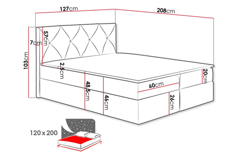 Kontinentalseng 120x200 cm - Møbler - Senger - Kontinentalsenger