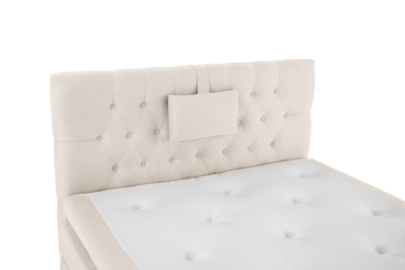 Lucky Komplett Sengepakke 120x200 Polyeter Diamant Sengegavl - Nakkepute Liten Beige - Møbler - Senger - Komplett sengepakke