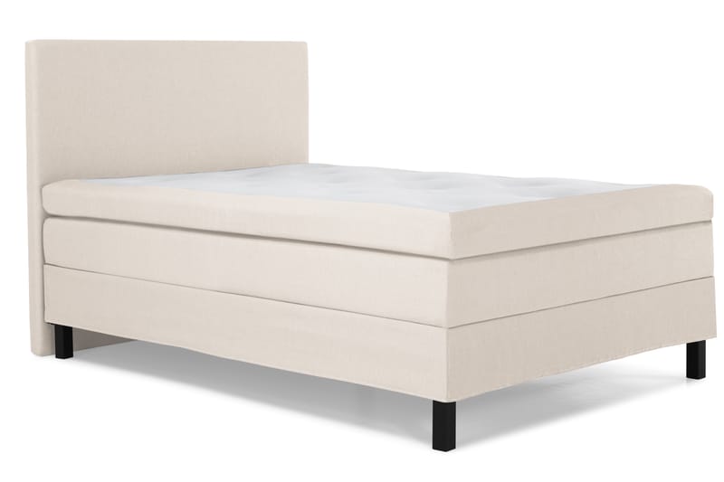 Lucky Komplett Sengepakke 140x200 Polyeter Glatt Sengegavl - Beige - Møbler - Senger - Komplett sengepakke