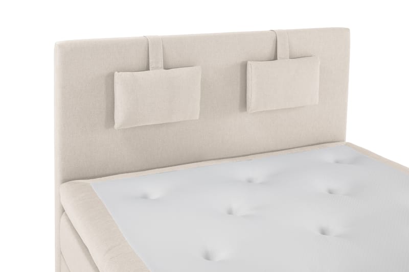 Lucky Komplett Sengepakke 140x200 Polyeter Glatt Sengegavl - Nakkepute Liten Beige - Møbler - Senger - Kontinentalsenger