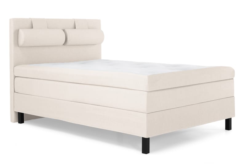 Lucky Komplett Sengepakke 140x200 Polyeter Glatt Sengegavl - Nakkepute Stor Beige - Møbler - Senger - Komplett sengepakke