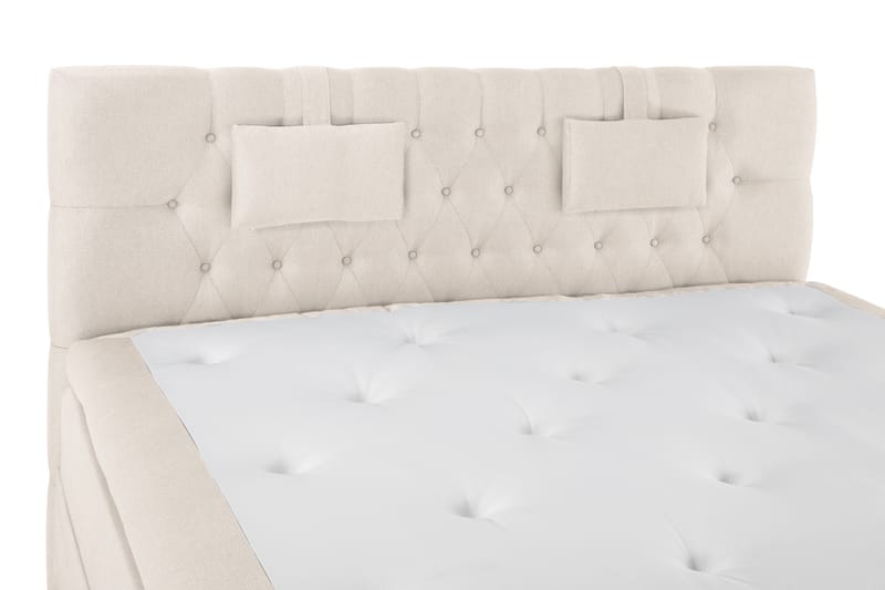 Lucky Komplett Sengepakke 160x200 Polyeter Diamant Sengegavl - Nakkepute Liten Beige - Møbler - Senger - Kontinentalsenger