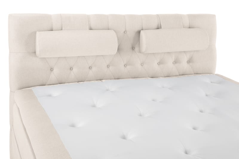 Lucky Komplett Sengepakke 180x200 Polyeter Diamant Sengegavl - Nakkepute Stor Beige - Møbler - Senger - Komplett sengepakke