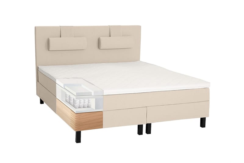 Lucky Kontinentalseng 160x200 cm Polyeter - Beige / Lys - Møbler - Senger - Kontinentalsenger