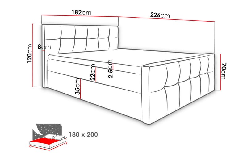 Norrbacksjö Kontinentalseng 180x200 cm - Møbler - Senger - Kontinentalsenger