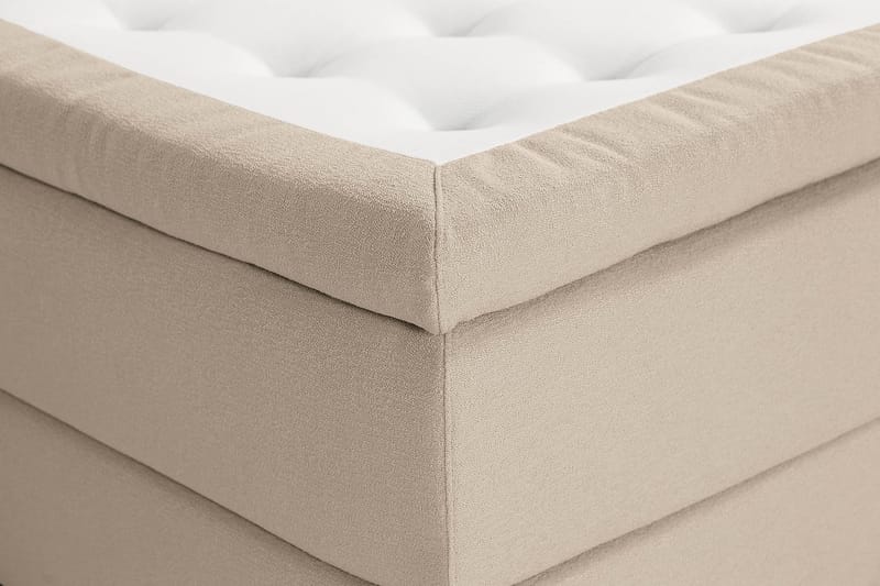 Oslo Lyx Sengepakke Boucle 120x200 Dypheftende Gavl - Beige - Møbler - Senger - Kontinentalsenger