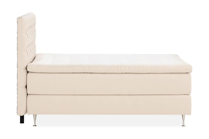 Oslo Lyx Sengepakke Boucle 120x200 Dypheftende Gavl - Lysebeige - Møbler - Senger - Komplett sengepakke