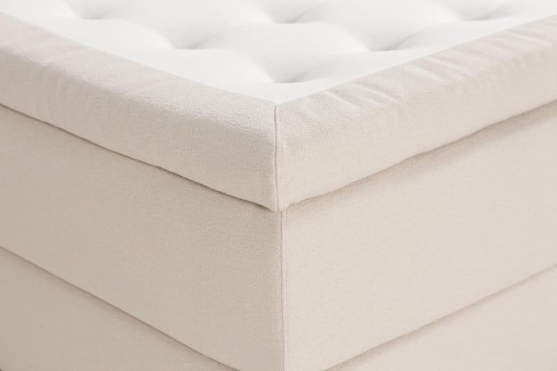 Oslo Lyx Sengepakke Boucle 160x200 Dypheftende Gavl - Lysebeige - Møbler - Senger - Komplett sengepakke