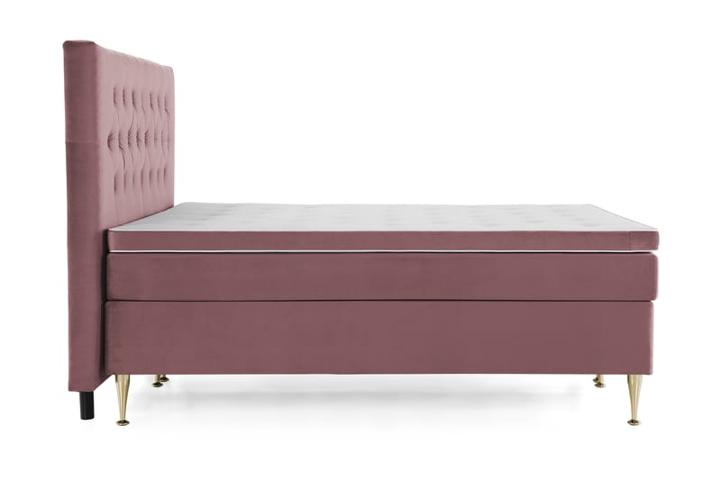 Royal Velvet Komplett Sengepakke 160x200 cm - Rosa Fløyel/Høye Gullben - Møbler - Senger - Komplett sengepakke