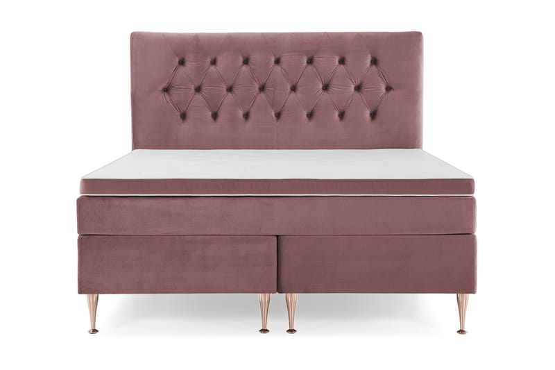 Royal Velvet Komplett Sengepakke 160x200 cm - Rosa Fløyel/Høye Rosében - Møbler - Senger - Komplett sengepakke