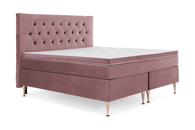 Royal Velvet Komplett Sengepakke 160x200 cm - Rosa Fløyel/Høye Rosében - Møbler - Senger - Komplett sengepakke