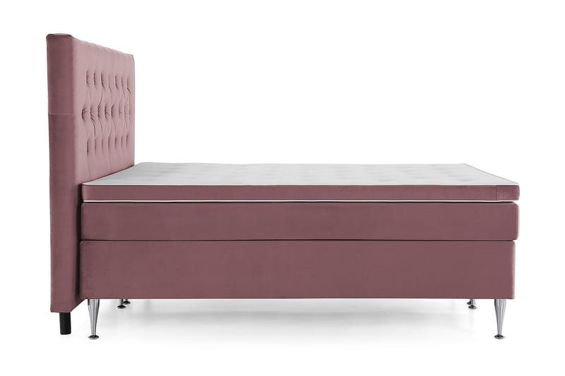 Royal Velvet Komplett Sengepakke 160x200 cm - Rosa Fløyel/Høye Sølvben - Møbler - Senger - Komplett sengepakke