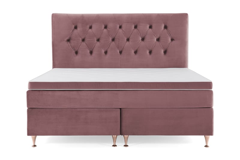 Royal Velvet Komplett Sengepakke 160x200 - Rosa Fløyel/Lave Rosében - Møbler - Senger - Komplett sengepakke