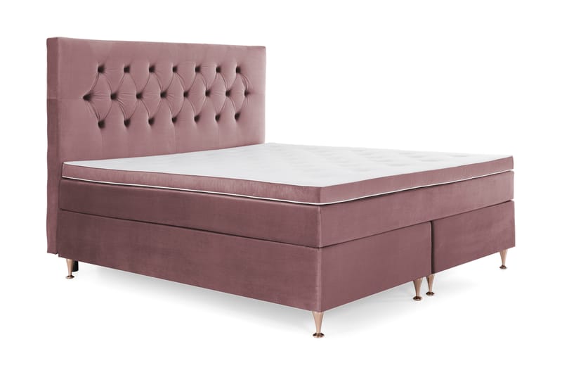 Royal Velvet Komplett Sengepakke 160x200 - Rosa Fløyel/Lave Rosében - Møbler - Senger - Komplett sengepakke