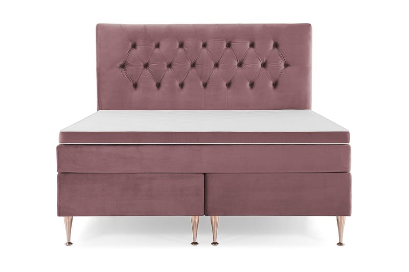 Royal Velvet Komplett Sengepakke 180x200 cm - Rosa Fløyel/Høye Rosében - Møbler - Senger - Komplett sengepakke