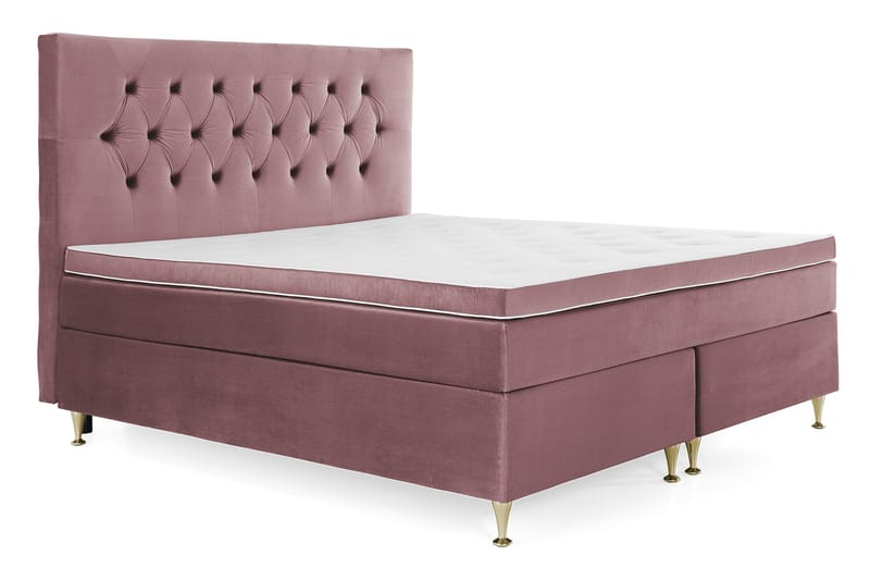 Royal Velvet Komplett Sengepakke 180x200 cm - Rosa Fløyel/Lave Gullben - Møbler - Senger - Komplett sengepakke