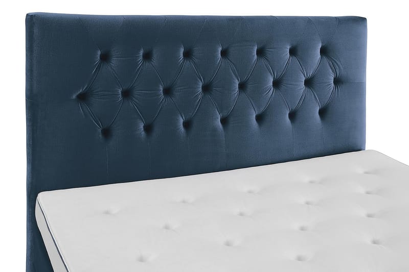 Royal Velvet Komplett Sengepakke 180x200 - Mørkeblå Fløyel/Høye Sølvben - Komplett sengepakke - Kontinentalsenger - Dobbeltsenger