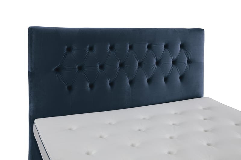 Royal Velvet Komplett Sengepakke 210x210 cm - Mørkeblå Fløyel/Lave Sølvben - Møbler - Senger - Komplett sengepakke