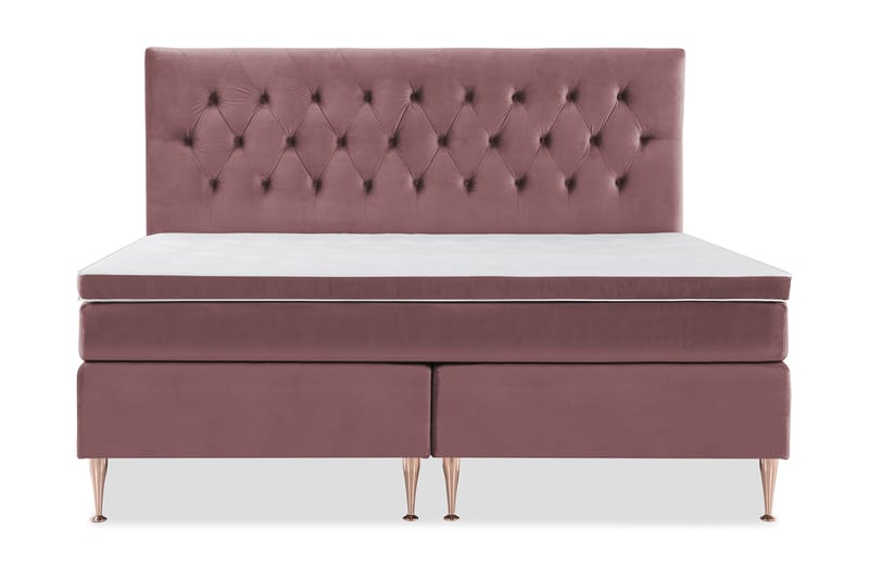 Royal Velvet Komplett Sengepakke 210x210 cm - Rosa Fløyel/Høye Rosében - Møbler - Senger - Komplett sengepakke