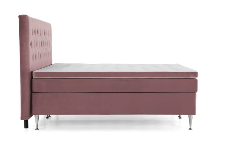 Royal Velvet Komplett Sengepakke 210x210 cm - Rosa Fløyel/Høye Sølvben - Møbler - Senger - Komplett sengepakke