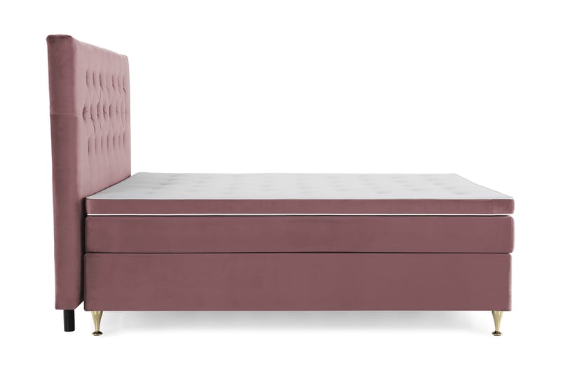 Royal Velvet Komplett Sengepakke 210x210 cm - Rosa Fløyel/Lave Gullben - Møbler - Senger - Komplett sengepakke