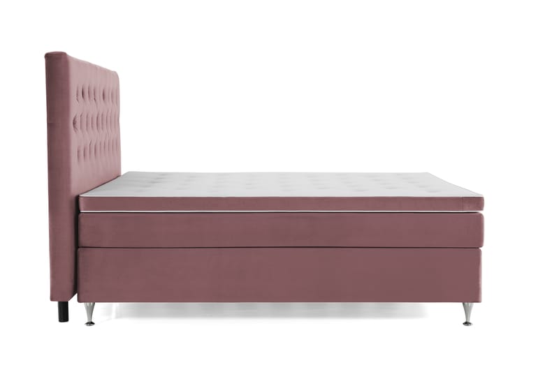 Royal Velvet Komplett Sengepakke 210x210 cm - Rosa Fløyel/Lave Sølvben - Møbler - Senger - Komplett sengepakke