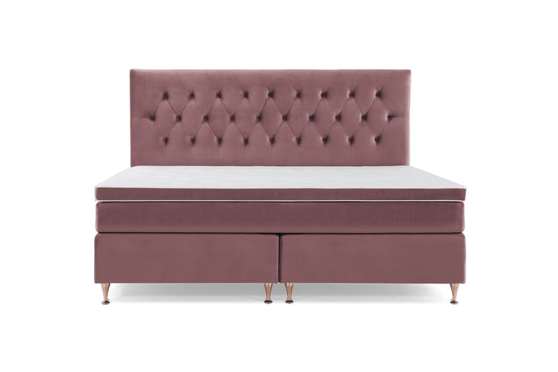 Royal Velvet Komplett Sengepakke 210x210 cm - Rosa Fløyel/Rosében - Møbler - Senger - Komplett sengepakke