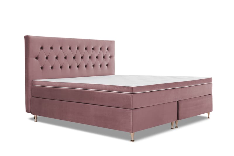 Royal Velvet Komplett Sengepakke 210x210 cm - Rosa Fløyel/Rosében - Møbler - Senger - Komplett sengepakke